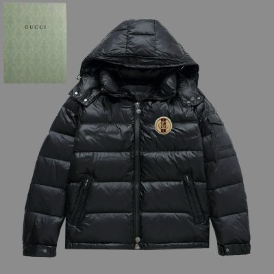 Premium Quality Gucci Down Jacket White Nylon Logo Collection