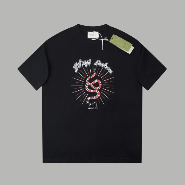 High Quality Gucci Short Sleeves Black Cotton Classic Luxury