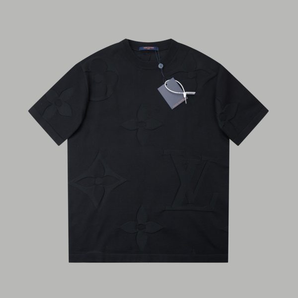 High Quality Louis Vuitton Short Sleeves Black Knit Minimalist Collection
