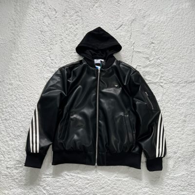 Premium Adidas Coats Leather Logo Collection