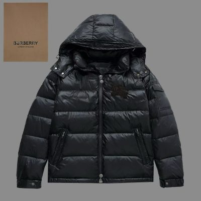 Premium Burberry Down Jacket White Nylon Breathable Collection