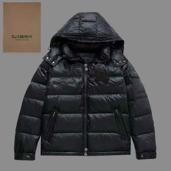 Premium Burberry Down Jacket White Nylon Breathable Collection