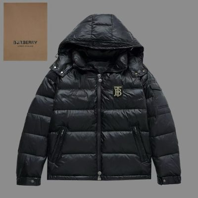 Best Selling Burberry Down Jacket Black Nylon Breathable Luxury