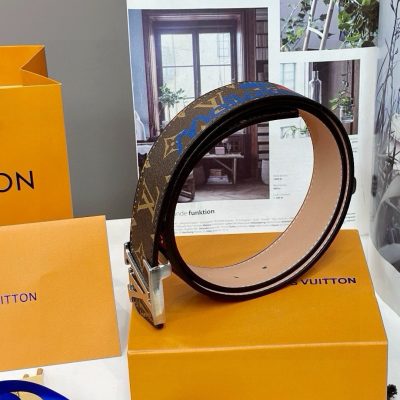 Premium Quality Louis Vuitton Belts Brown Leather Logo Style