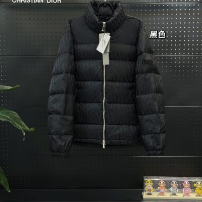 Premium Quality Dior Jackets Black Satin Jacquard Collection