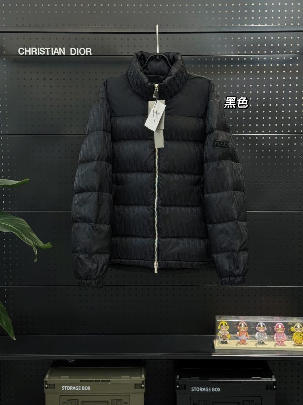 Premium Quality Dior Jackets Black Satin Jacquard Collection