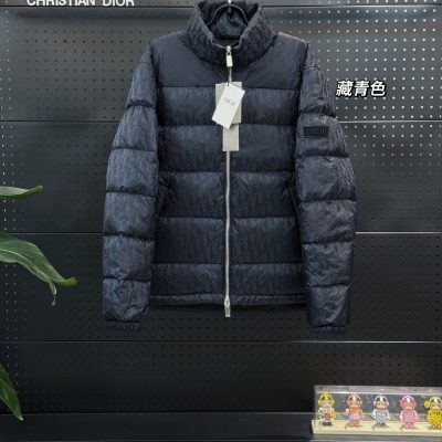 Premium Quality Dior Jackets Navy Satin Jacquard Collection