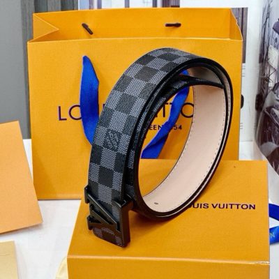 Luxury Louis Vuitton Belt Black Cowhide Classic Collection