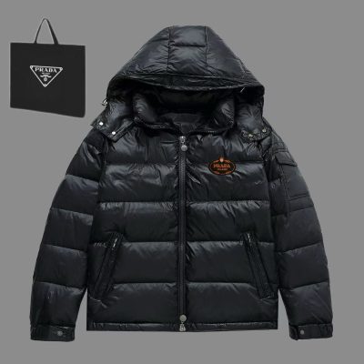Premium Quality Prada Down Jacket White Nylon Breathable Luxury