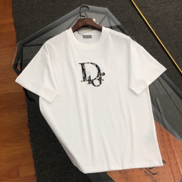 Premium Dior Short Sleeves Black Cotton Logo Luxury