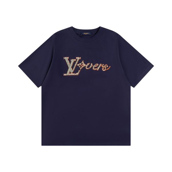 Premium Quality Louis Vuitton Short Sleeves Cotton Embroidered Style