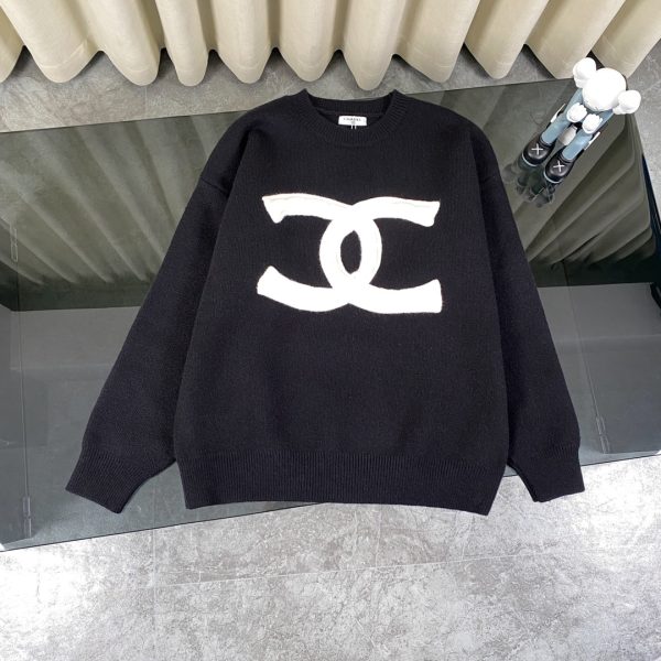 Premium Chanel Coats Black Knit Classic Luxury