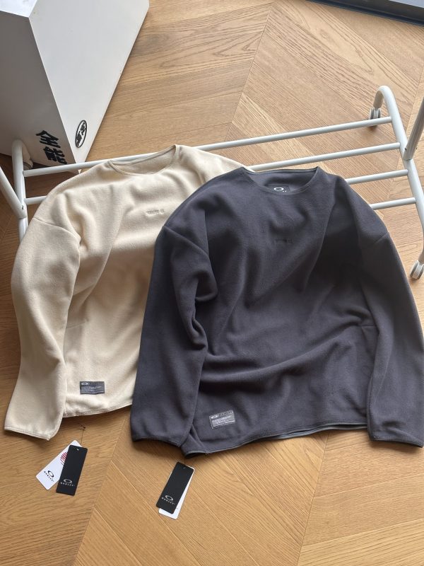 Premium Quality Oakley Sweatshirts Gray Fleece Embroidery Luxury