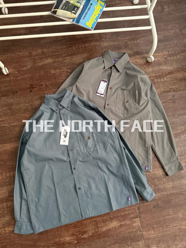 Premium Quality The North Face Long Sleeves Purple Cotton Embroidered Style