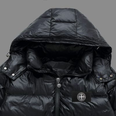 Best Selling Stone Island Down Jacket White Nylon Breathable Luxury