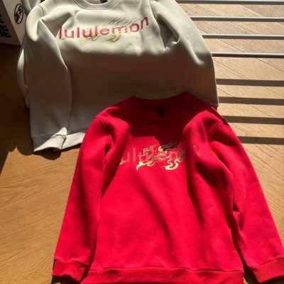 Premium Lululemon Sweatshirts Red Cotton Retro Luxury
