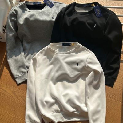 Best Selling Ralph Lauren Hoodie Black Fleece Casual Style