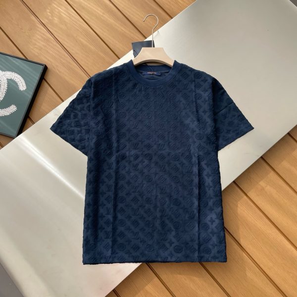 Premium Quality Louis Vuitton Short Sleeves Black Cotton Jacquard Collection