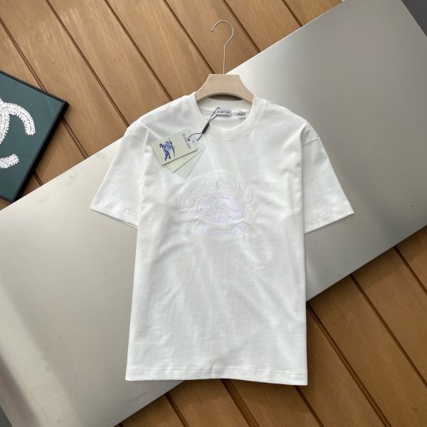 High Quality Burberry Short Sleeves Black Cotton Logo Style