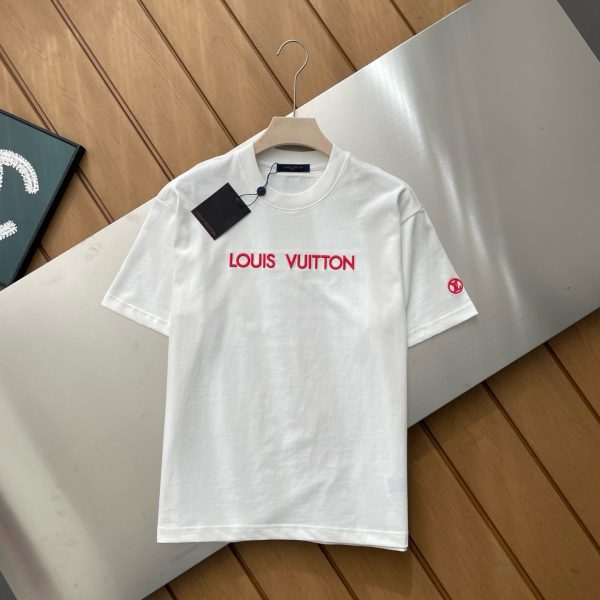 Best Selling Louis Vuitton Short Sleeves Black Cotton Embroidery Collection