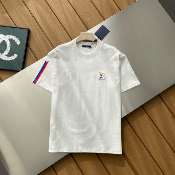 Premium Quality Louis Vuitton Short Sleeves Black Cotton Logo Collection