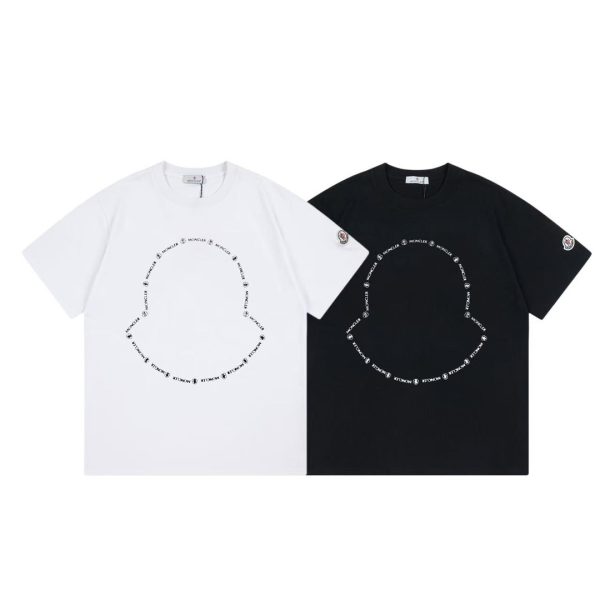 Best Selling Moncler Short Sleeves Black Cotton Print Collection