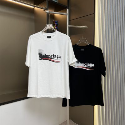 Premium Balenciaga Short Sleeves Cotton Print Luxury