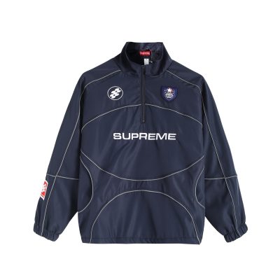 High Quality Supreme Coat Navy Embroidery Luxury