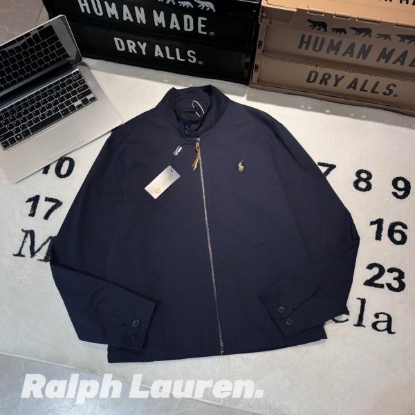 Premium Ralph Lauren Coat Black Cotton Classic Style