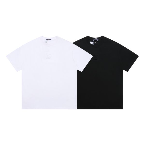 Premium Louis Vuitton Short Sleeves Black Cotton Style
