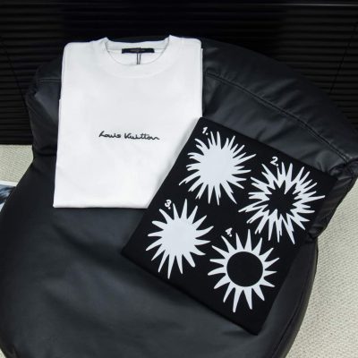 Luxury Louis Vuitton Short Sleeves Cotton Logo Luxury
