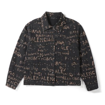 Premium Balenciaga Coat Gray Denim Washed Luxury