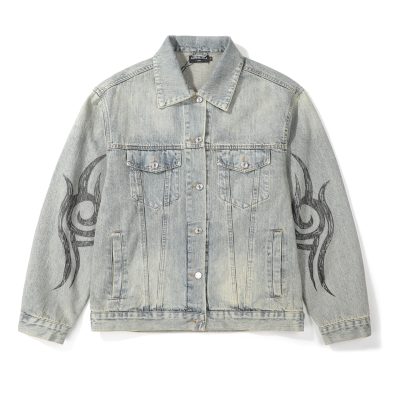 Premium Quality Balenciaga Coat Denim Print Collection