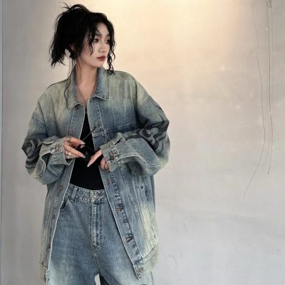 High Quality Balenciaga Coat Denim Print Luxury