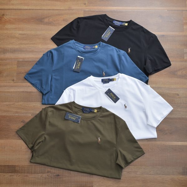 Premium Ralph Lauren Short Sleeves Black Cotton Logo Luxury