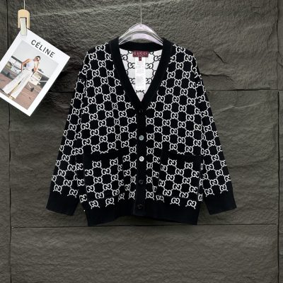 Premium Gucci Sweater Black Cashmere Logo Collection