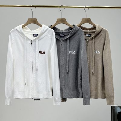 Premium Quality Fila Jackets Gray Wool Embroidered Collection