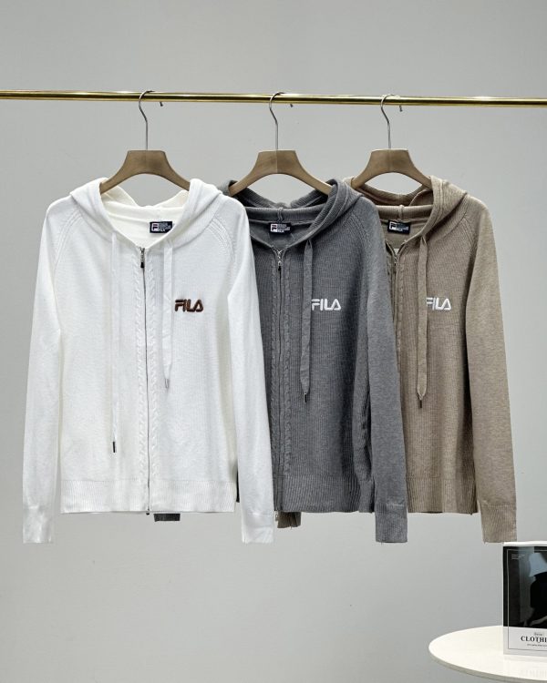 Premium Quality Fila Jackets Gray Wool Embroidered Collection