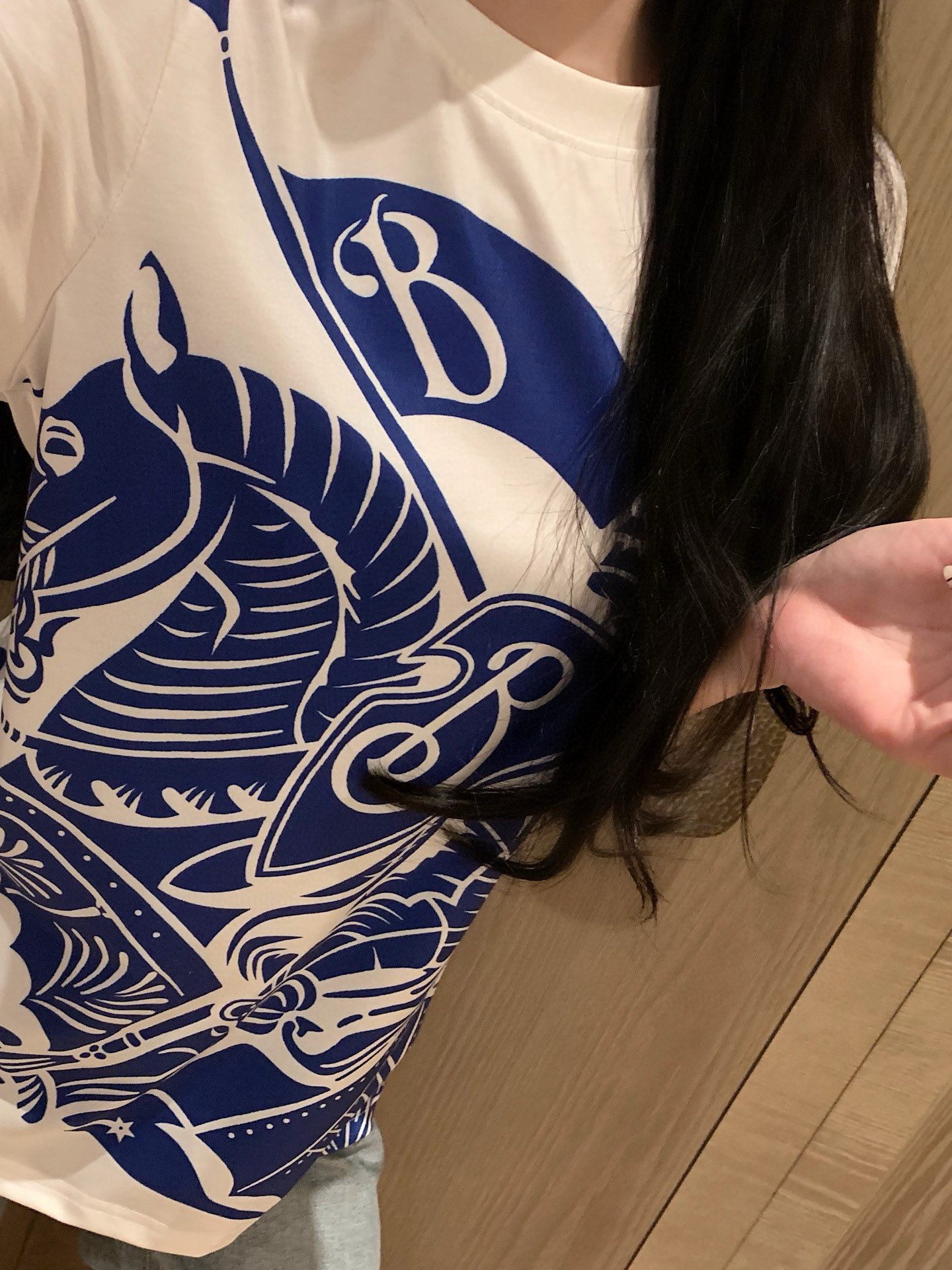 Luxury Burberry Short Sleeves White Print Style