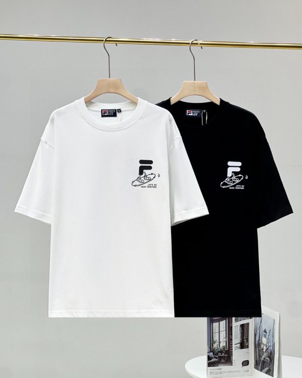 High Quality Fila Short Sleeves Black Cotton Casual Collection