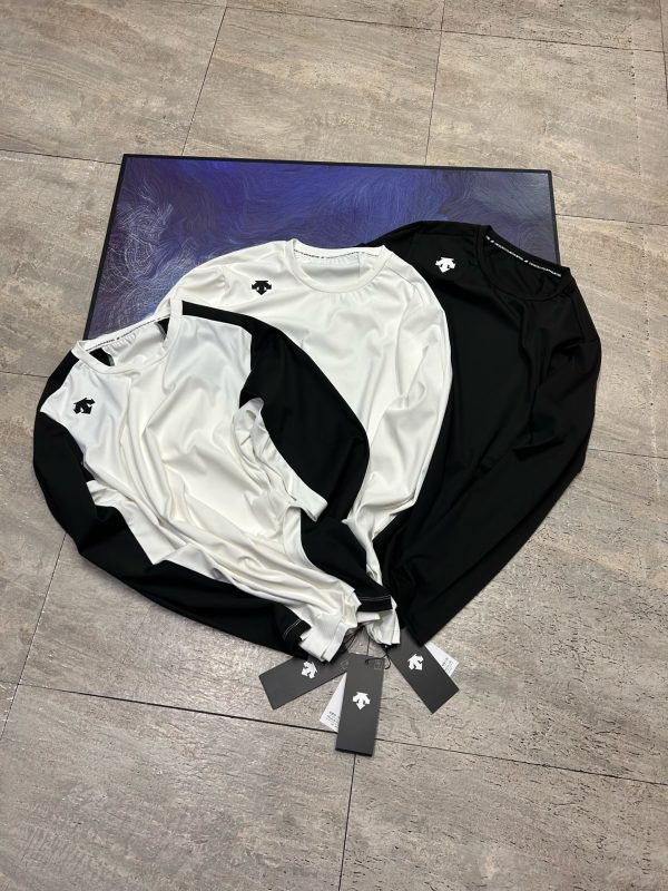 Best Selling Descente Long Sleeves White Fleece Patchwork Collection