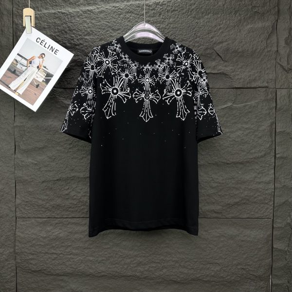 Best Selling Chrome Hearts Short Sleeves Black Cotton Logo Collection