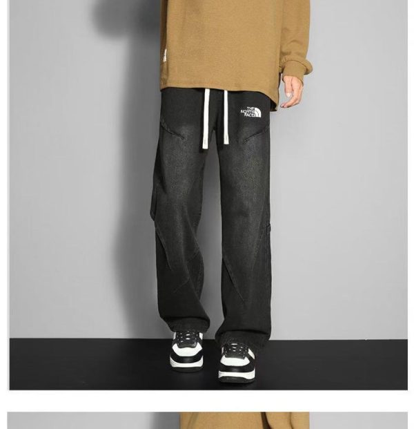 Premium Quality The North Face Trousers White Denim Washed Style