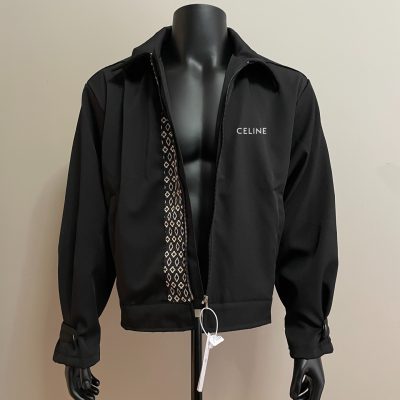 Premium Celine Coat Gold Polyester Jacquard Style
