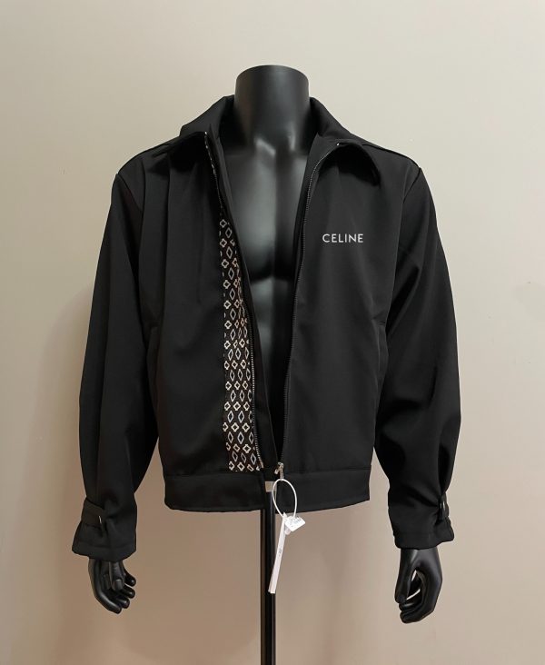 Premium Celine Coat Gold Polyester Jacquard Style