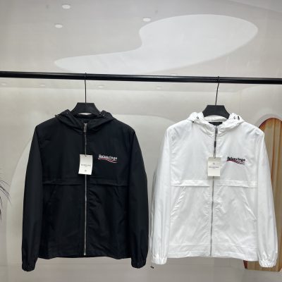 Premium Quality Balenciaga Coats Black Embroidered Collection