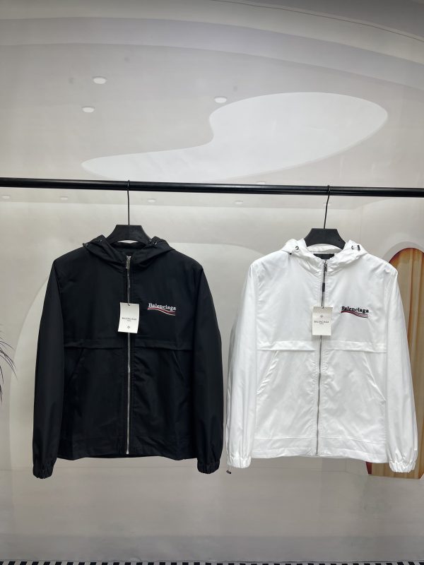 Premium Quality Balenciaga Coats Black Embroidered Collection