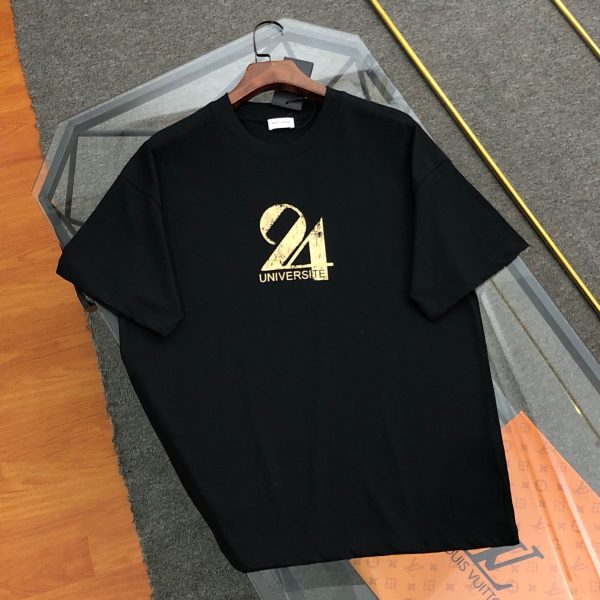 Premium Quality Saint Laurent Short Sleeves Blue Cotton Embroidered Collection