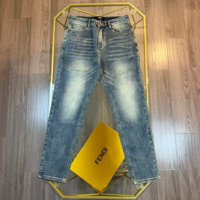 Luxury Fendi Jeans Blue Denim Washed Collection