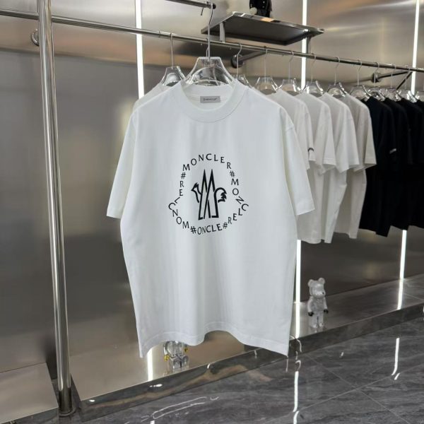 Premium Moncler Short Sleeves Black Cotton Print Luxury
